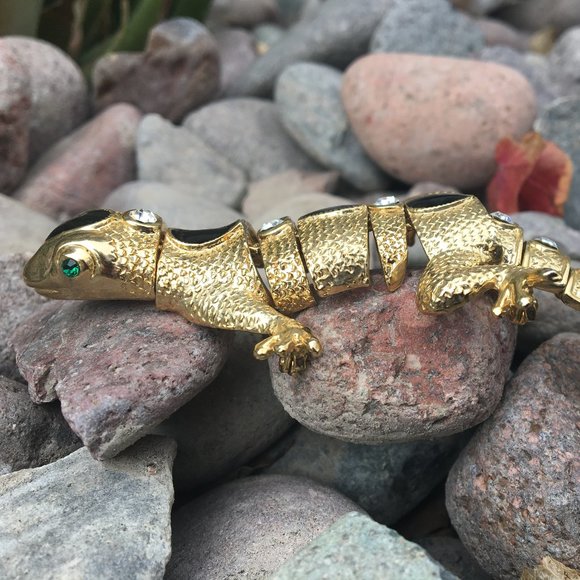 Brooch Vintage Retro Salamander Jewels Articulated - Picture 5 of 16